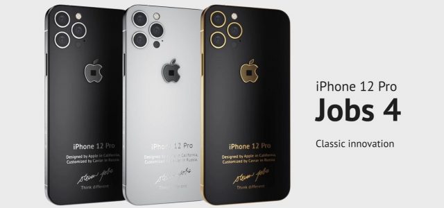 iPhone 12 Pro Caviar con un trozo del jersey de Steve Jobs